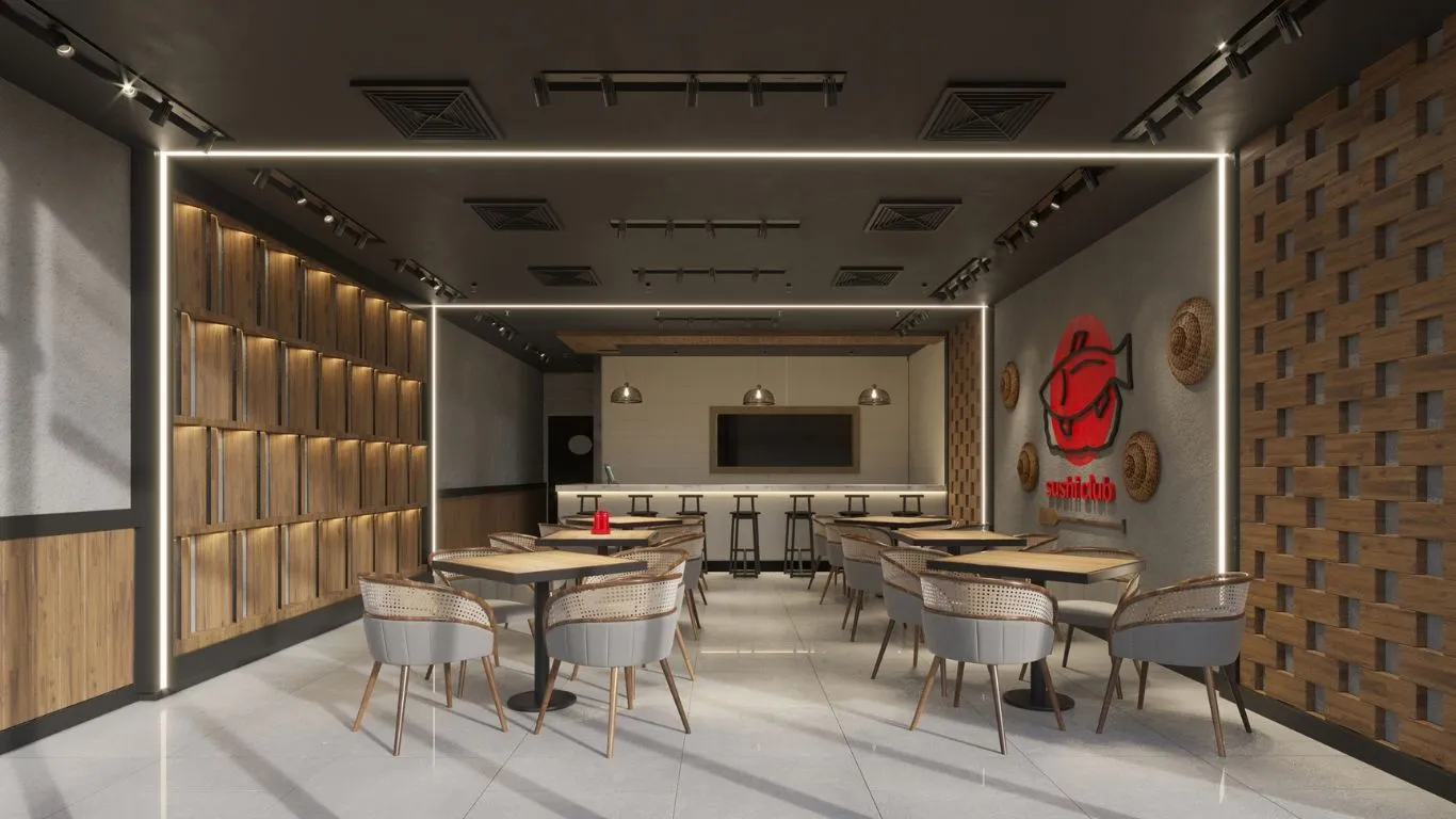 تصميم مطعم وجبات سريعه الرياض